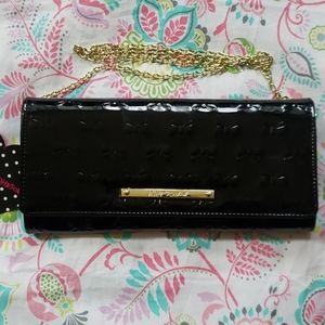 Betsey Johnson Clutch Crossbody Black Patent NWT
